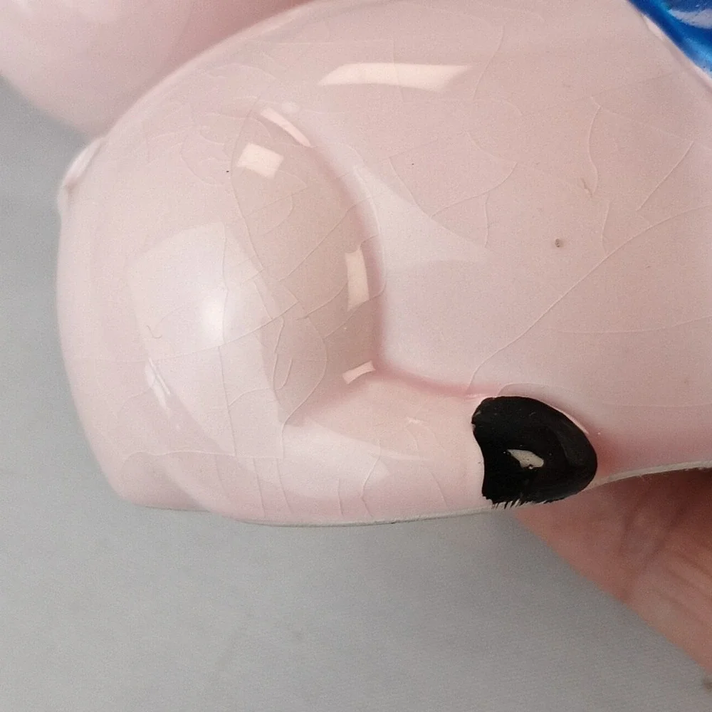 Vintage Adorable Fits Together Pink Pigs Ceramic Salt & Pepper Shakers